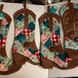 The Pioneer Woman Patchwork Cowboy Boot Stockings - Multicolor